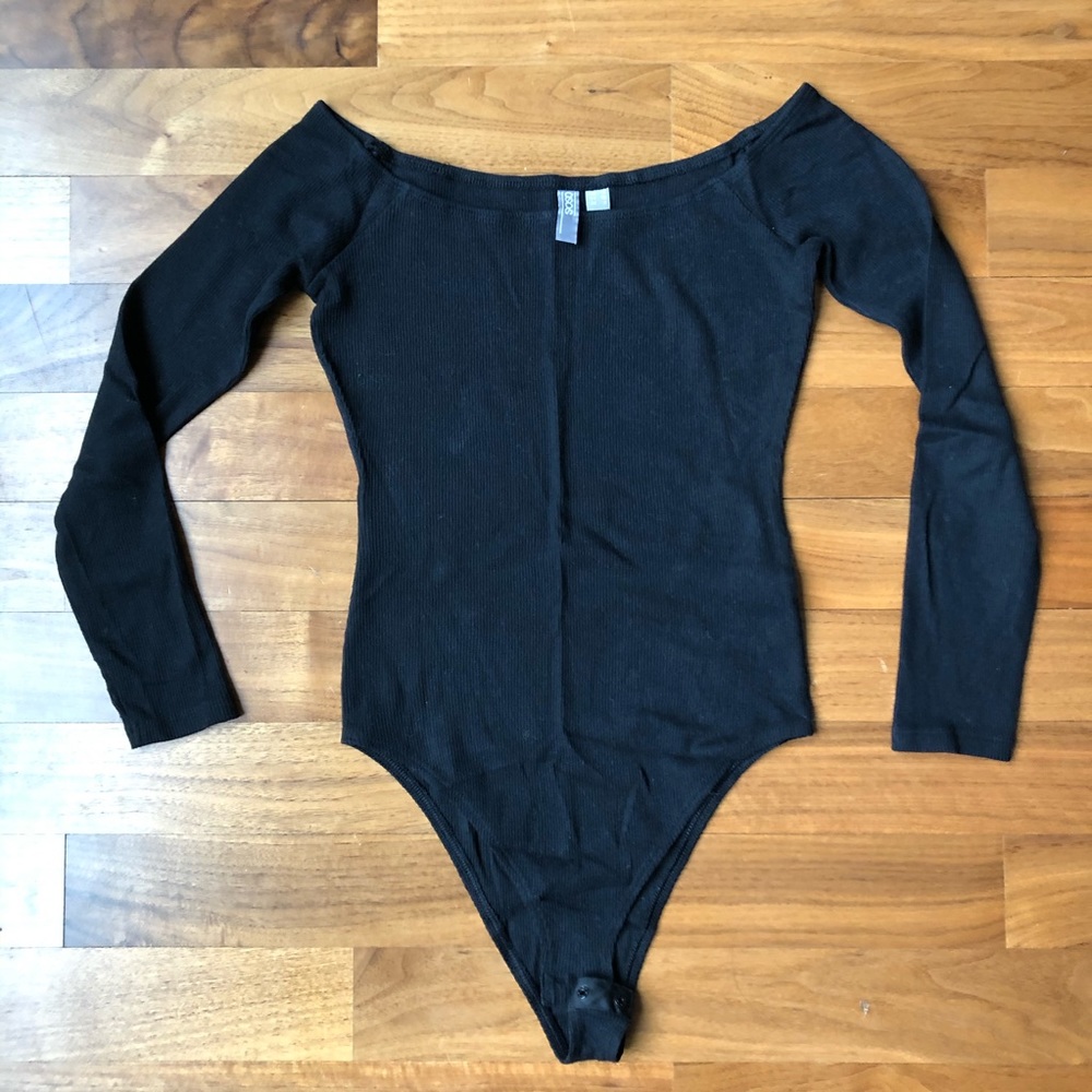 ASOS black off-the-shoulder bodysuit